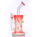 Gorgogliatore di vetro con diffusore fisso Downstem Water Pipe Bong, bagliore nel tubo simpatico 3D scuro, fatto a mano, fatto a mano, fatto a mano