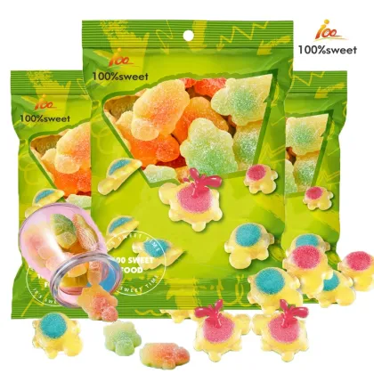 Sour Gummies Turtle Shaped Jelly-Filled Candy - 100 Count