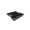 Vacuum formed black plastic blister food tray