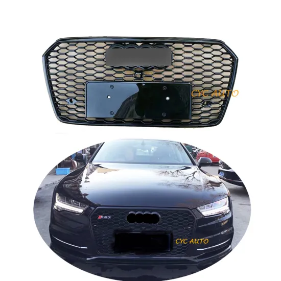 Gloss Black Honeycomb Front Bumper Grille RS7 Style for Audi A7 4G C75 S7 Sportback 2016-2018