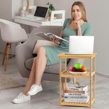 3 Tier Bamboo End Table Living Room