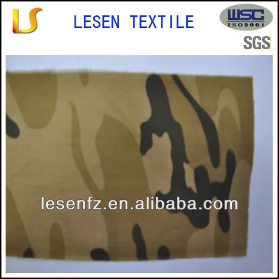camouflage printed 65%polyester 35% uniform cotton fabric , t/c fabric