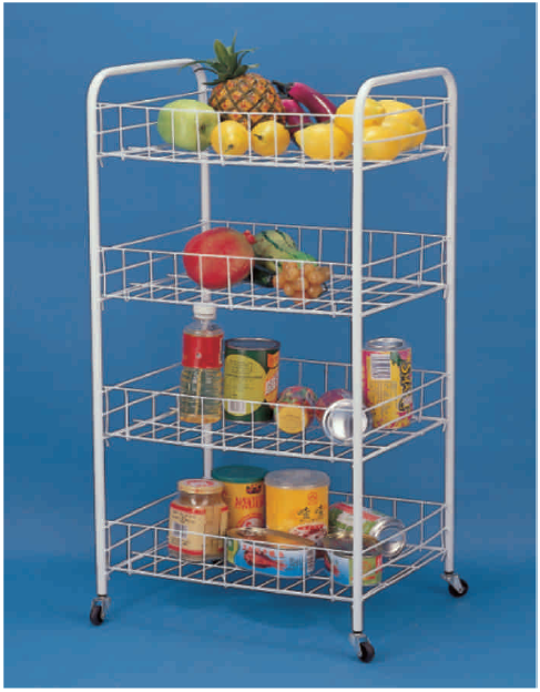 4-Tier Iron Wire Storage Cart