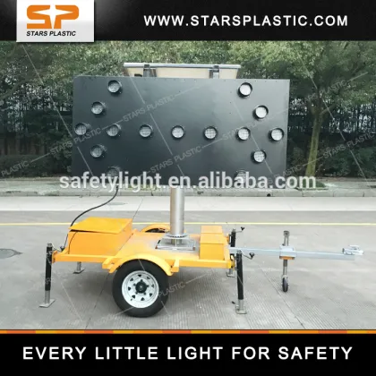 Low-profile 90degrees Electronic-tilt Lifting Led Arrow Board