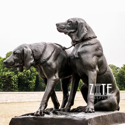 Promotional big dog bronze statue