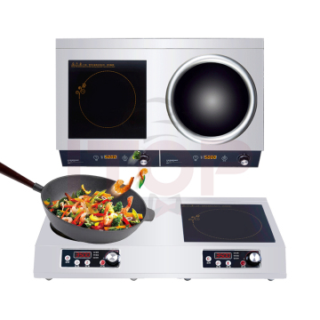 220V 3500W Double Woks Induction Cooker with Concave Design