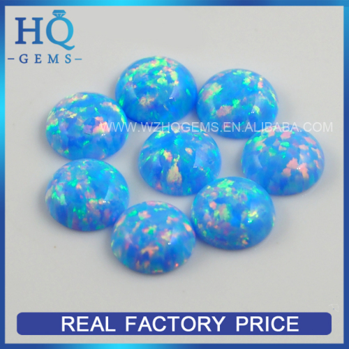 6mm round created australian blue cabochon opal