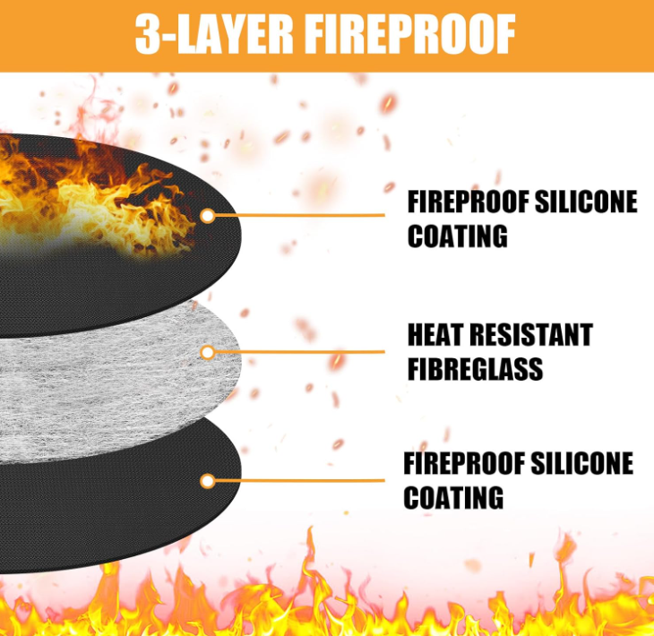 100% Fire retardant Under Grill Mat for Grill