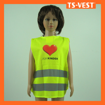 Hi-viz fluorescent yellow children safety jacket