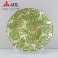 Wholesale Party Round Green Plate Glass Charger Plates