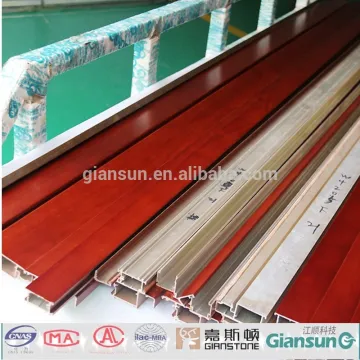 waterproof wooden coated aluminium profile for windowdoor/ wooden alu-alloy door-window profiles