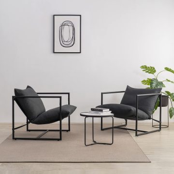High-Quality Nordic Modern Upholstered Living Room Chair with Armrest