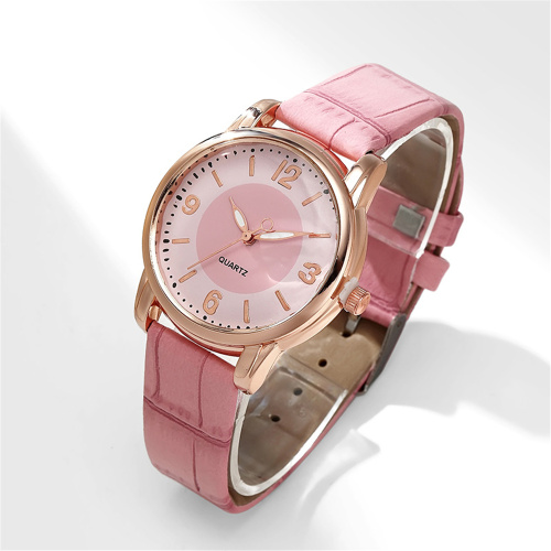 Relojes de cuarzo rosa al por mayor para mujeres y niñas