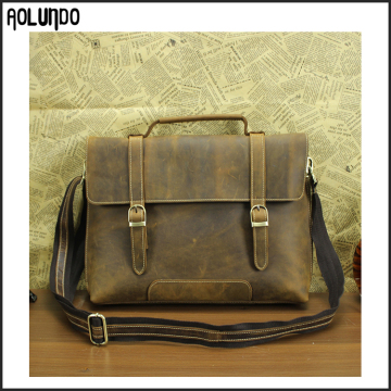 Retro men leather messenger bag leather laptop bag men