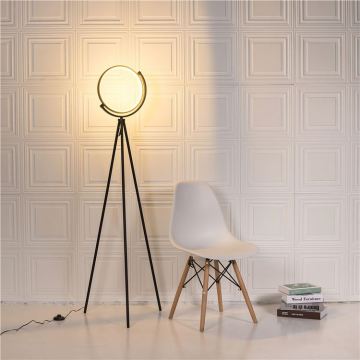 Lampu lantai tripod halo minimalis untuk bilik tidur dan hiasan ruang tamu
