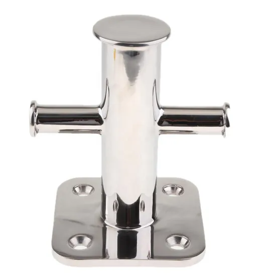 316 Stainless Steel Mirror Polished Single Cross Marine Mooring Bollard