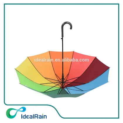 rainbow creative 10 ribs colorful design sunbrella umbrella stick