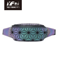 Mens Fanny Pack Waist Bag Geometric luminous PU chest bag and waist bag Manufactory