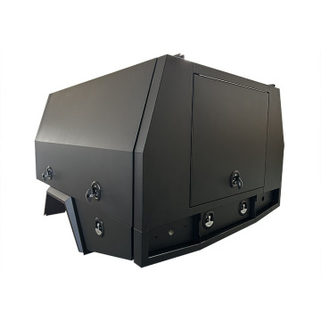3 Door Ute Service Body with Rear Door 5052 Marine Grade Aluminum Chassis Mounted Canopy with UV Resistant Powder Coated Black