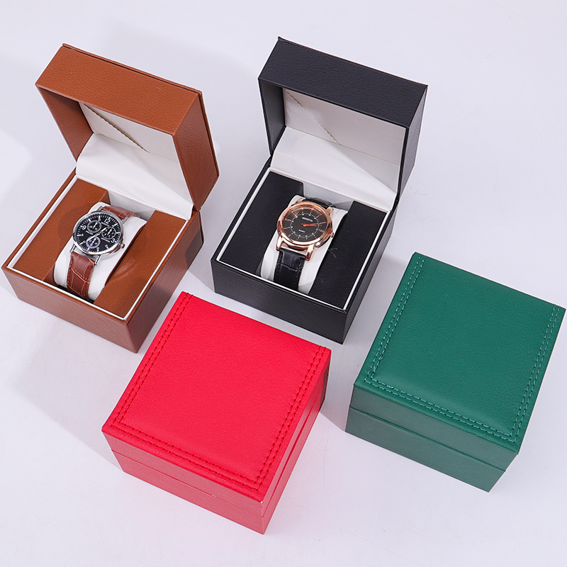 Custom Logo Red Black Watch Leather Gift Box