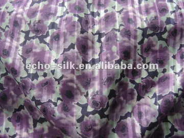 soft silk/cotton stripe print fabric
