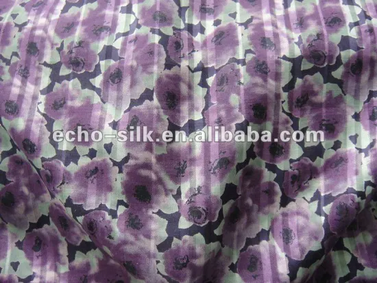soft silk/cotton stripe print fabric