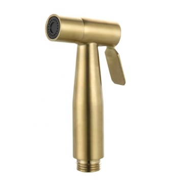 Handheld Pressurized Spray Gun Shattaf Bidet Sprayer Set - SUS304 Stainless Steel WC Toilet Bidet Sets, Brushed Gold