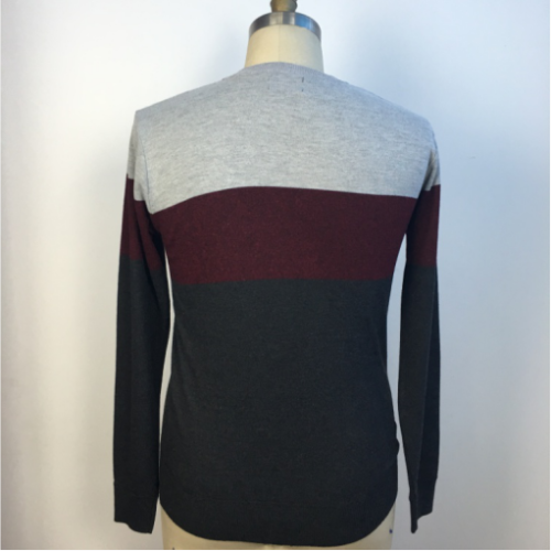 Langarm von Männern Striped 100%Poly -Pullover