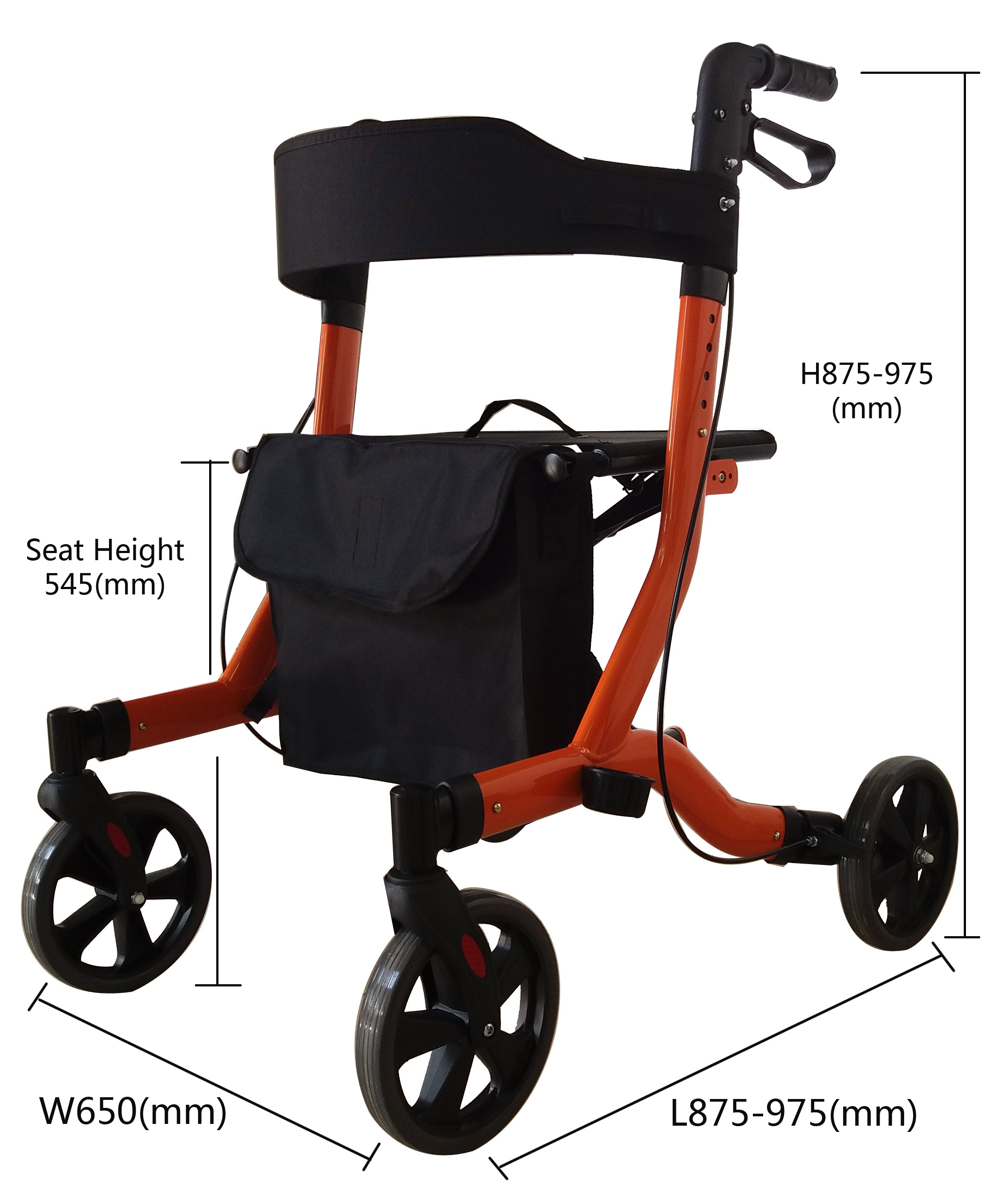 Tonia Folding European Style Aluminium Outdoor Rollator Walker för funktionshindrade