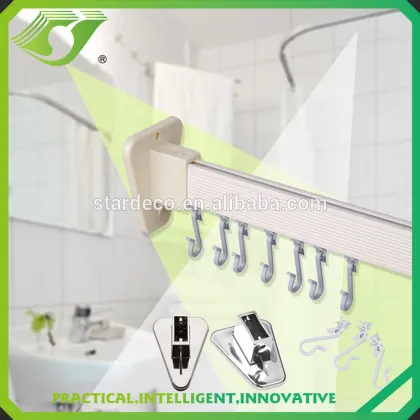 Z208 decorative curtain poles end caps / telescopic shower curtain poles / black shower curtain rod price for russia market