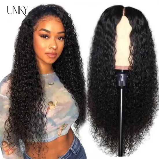 Uniky Raw Virgin Hair Jerry Curly Lace Front Wig Human Hair Deep Part Jerry Curl Weave Short Wig Kinky Curly Wig Lace Front