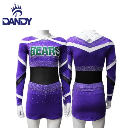 Purple varsity cheerleading uniforms