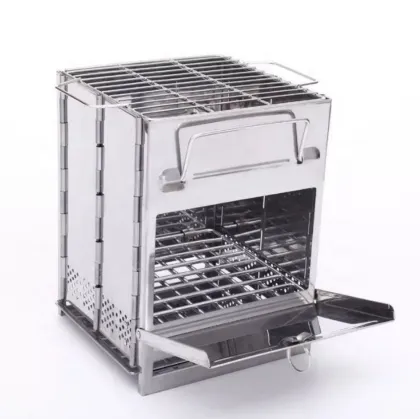 Stainless Steel Bbq Stove Square Shape Camping Utensils