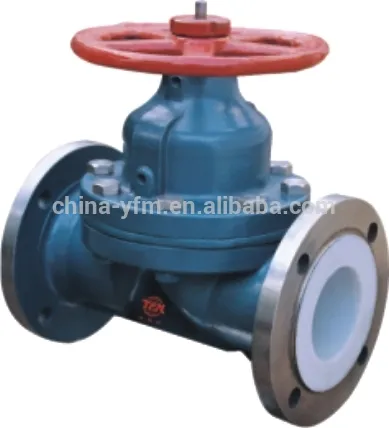 Weir type Teflon Lined Diaphragm Valve Flange