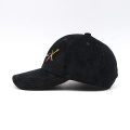 Casquette de baseball en velours noir brodé noir