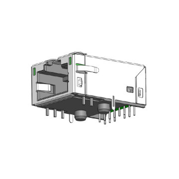 10G shielded RJ45 with LED and retention clip