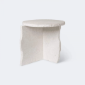 Wabi-Sabi White Travertine Stone Side Table