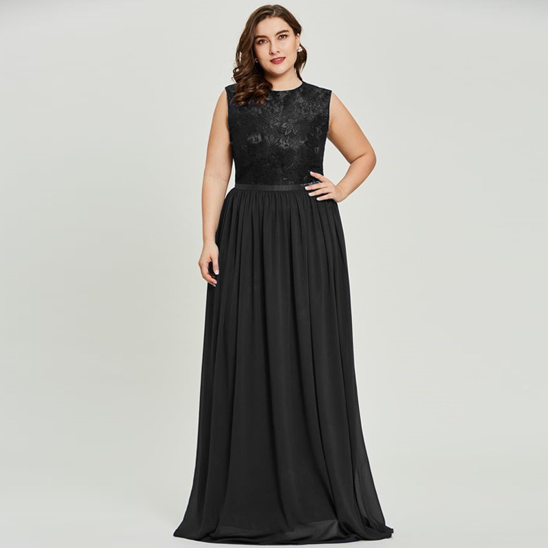 Black Plus Size Dress For Evening Party Jpg