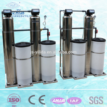 Stainless steel ion exchange water softenering system with dual-tank
