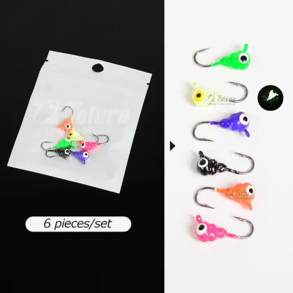 Luminous Mini Ice Fishing Jig Lead Head Hook - Tolure Winter Fishing 1.6g Ant Egg