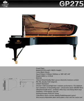 Hot sales Carod GP275 black big grand piano