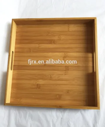 durable bamboo serving trays with handle