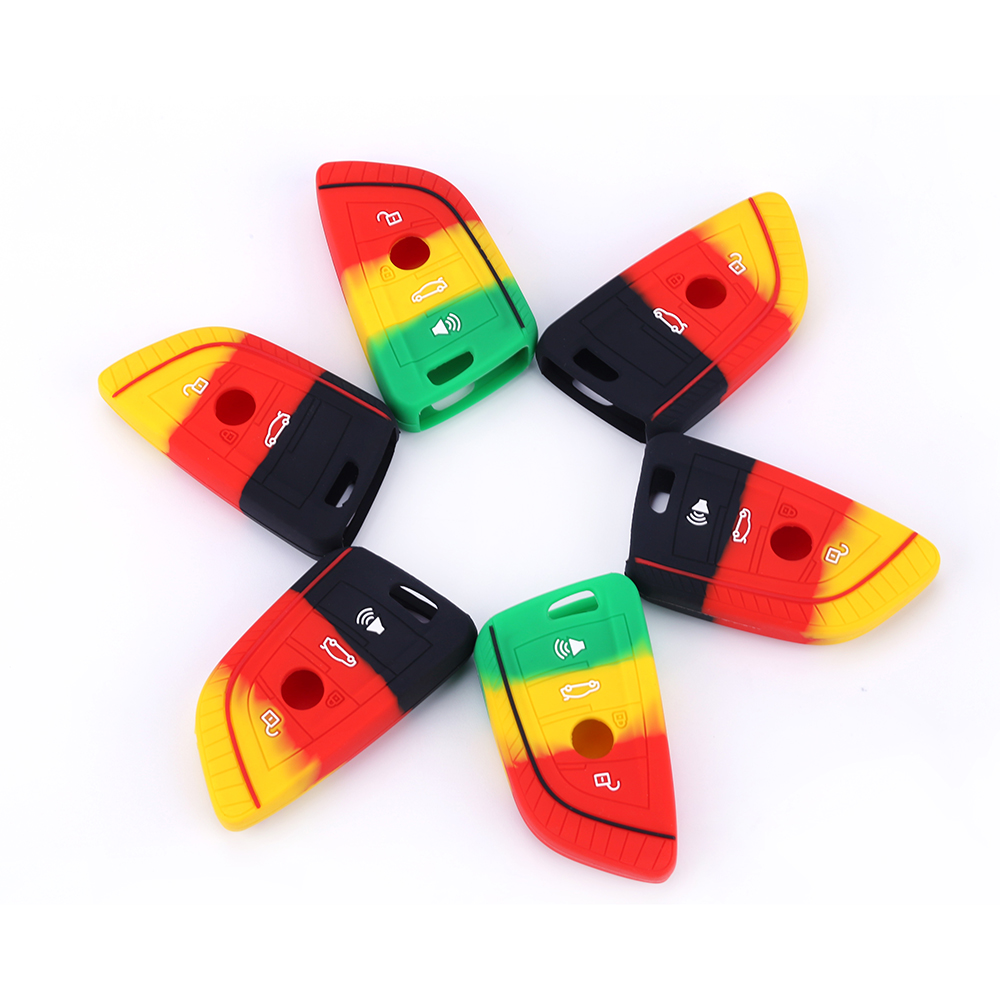colorful silicone car key case