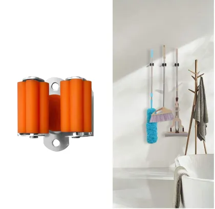 Kitchen Organizer Broom Mop Hanger and Broom Holder