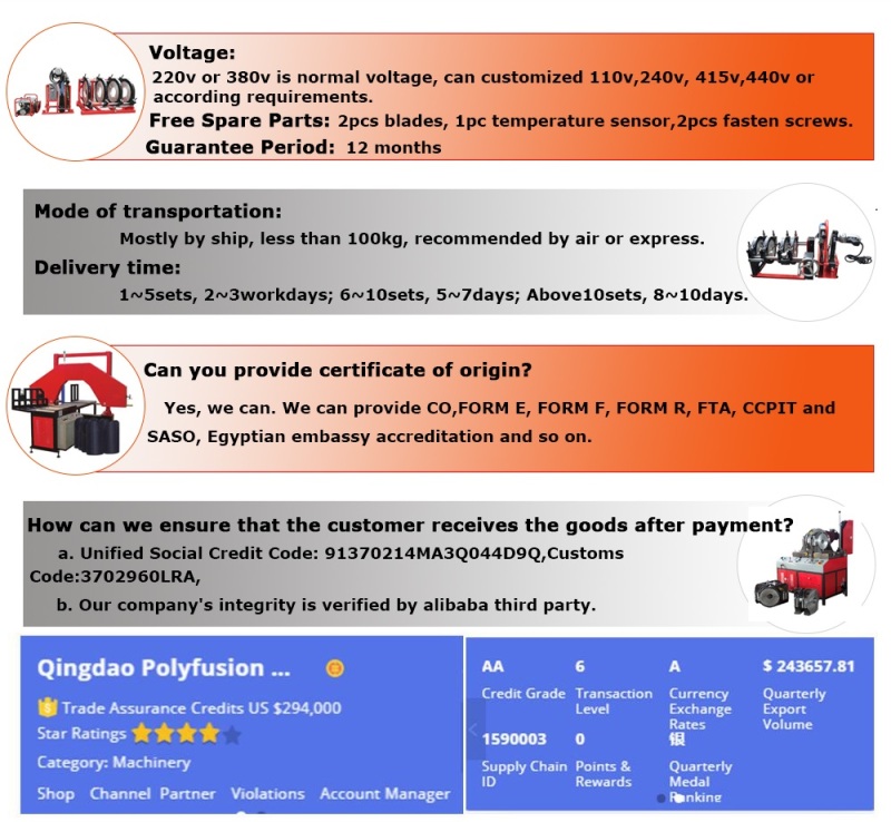 Polyfusion 315mm HDPE Pipe Fitting Butt Fusion Welding Machine