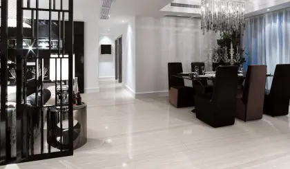 Polished line stone tiles