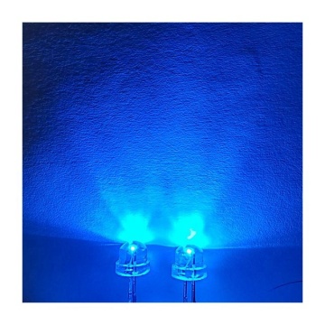 China Factory Stock: High-Quality 4.8mm/5mm Blue LED Diodes with Water Clear Lens and Short Legs for Lighting