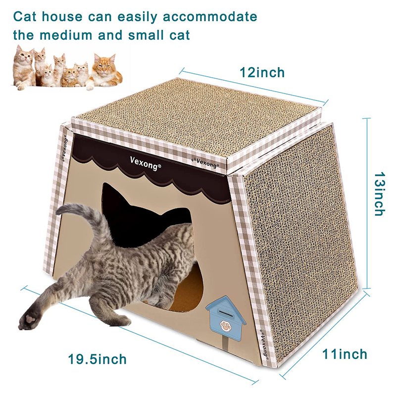 Cat House With Scratcher