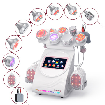 Máquina de cavitación ultrasónica Omiena 9 en 1 80K con almohadillas EMS
