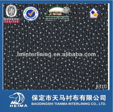 high class 2/2 twill woven fusible interlining fabric for men's suits